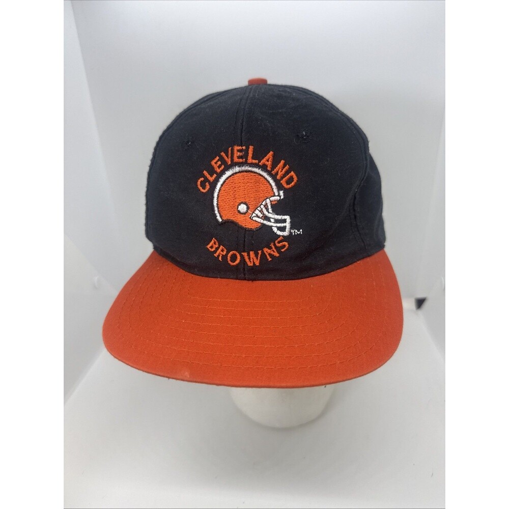 Vintage AJD Cleveland Browns Football Helmet Snapback Hat Cap USA 80s 90s Black